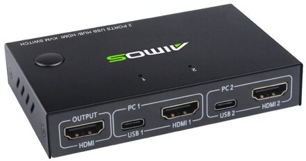 Out 4K Usb Kvm Switch Box Video Display Usb Hdmi-Compatibel Switch Splitter Voor 2 Pc Sharing Toetsenbord muis Printer Plug Paly