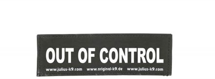 Out of control - Halsbandlabel - Zwart Wit - baby 1 & maat 0 - 11 X 3 CM
