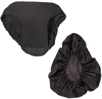 Out of the Blue 2x Stuks fiets zadelhoes zwart 23 cm van kunststof
