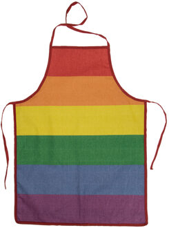 Out of the Blue BBQ en Party Schort - Gay Pride/Regenboog thema kleuren - Verkleed artikelen - Dames en heren