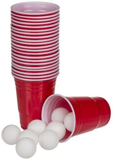 Out of the Blue Beer pong drankspel/drinkspel 37 delig Rood