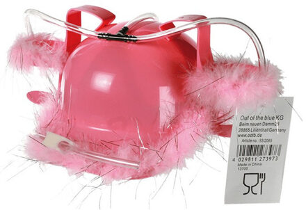 Out of the Blue Bierhelm - roze - met veren - Drinkspel/drankspel artikel - Vrijgezellenfeest - helm