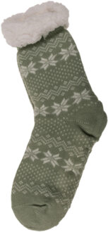 Out of the Blue Dames anti-slip huissokken/slofsokken army green one-size maat 36-41 - 36/41