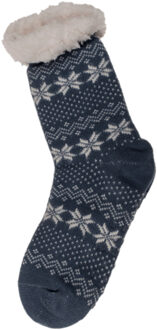 Out of the Blue Dames anti-slip huissokken/slofsokken blauw one-size maat 36-41 - 36/41