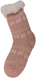 Out of the Blue Dames anti-slip huissokken/slofsokken oud roze one-size maat 36-41 - Huissokken