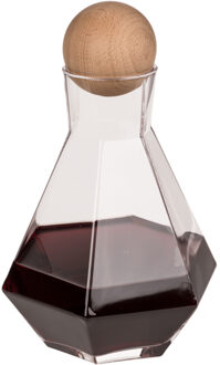 Out of the Blue Decanteer kan - wijn/port karaf - glas - 1.3 L - 16 x 20 cm - diamant look