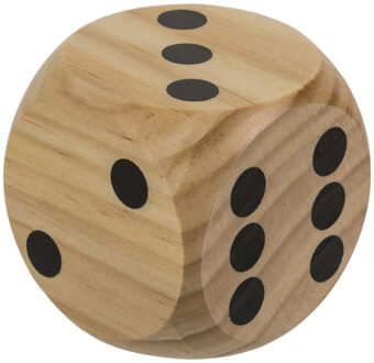 Out of the Blue Dobbelsteen - 6x - 6 x 6 cm - hout - stenen om te dobbelen - Worpsteen - spelletjes