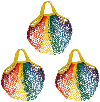 Out of the Blue Draagtas - 5x - Pride/regenboog thema kleuren - katoen - 40 x 60 cm