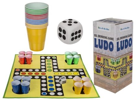 Out of the Blue Drankspel - ludo spel - mens erger je niet - XXL met beer pong cups - Drankspellen
