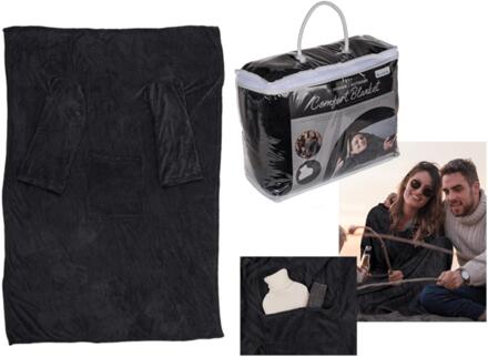 Out of the Blue Fleece deken met mouwen 135x172cm antr. antraciet