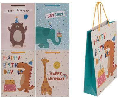 Out of the Blue Geschenktas verjaardag 25x8x34,5cm verschillende