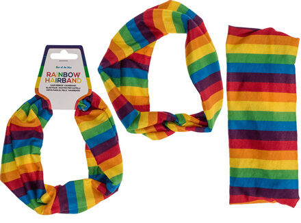 Out of the Blue Haarbandje voor dames - Gay Pride/Regenboog thema kleuren - polyester - Verkleedhaardecoratie Multikleur