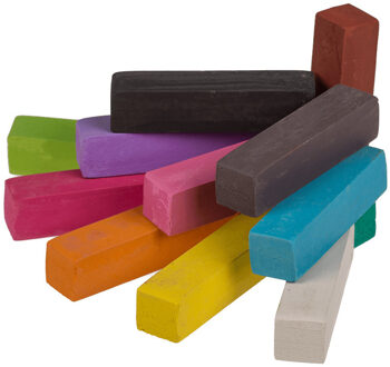 Out of the Blue Haarkrijt - 12x - verschillende kleuren - 4 cm - krijtjes om je haar te kleuren Multi