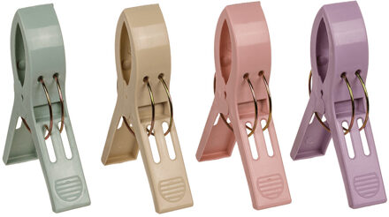 Out of the Blue Handdoekknijpers XL - 8x - pastel kleurenmix - kunststof - 12 cm - wasknijpers