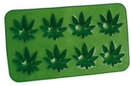 Out of the Blue IJsblokjes/ijsklontjes wietblad voor 8 blokjes Groen