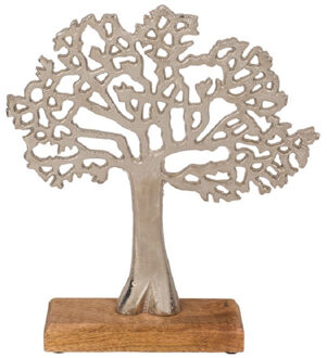 Out of the Blue Levensboom - aluminium - houten voet - 33 cm