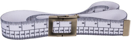 Out of the Blue Meetlint - dieet riem - wit - polyester - 155 cm - volwassenen - Grappige riemen - Gadget verjaardag