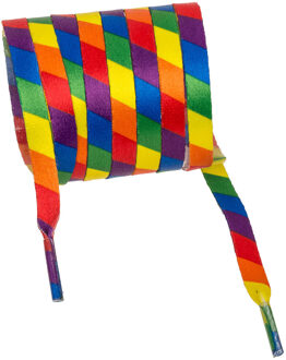 Out of the Blue Schoenveters - Gay Pride/Regenboog thema kleuren - polyester - 140 cm - Verkleedveters Multikleur