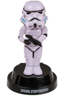 Out of the Blue Solar bewegend figuur - Stormtrooper met blastergeweer - wit - kunststof - 14 cm