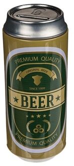 Out of the Blue Spaarpot blikje Beer groen/goud - Action products