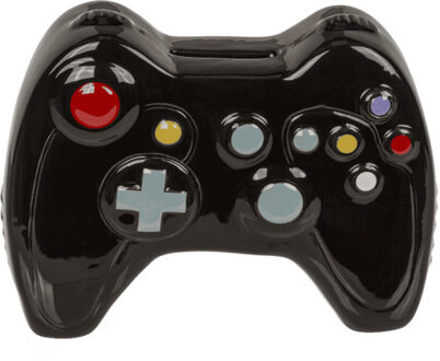 Out of the Blue Spaarpot Controller - keramiek - 16 x 13 cm - zwart