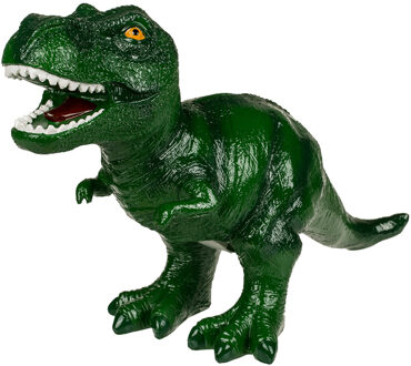 Out of the Blue Spaarpot Dinosaurus T-REX - groen - polyresin - 22 x 32 cm - met afsluitdop - Kinderen - Spaarpotten