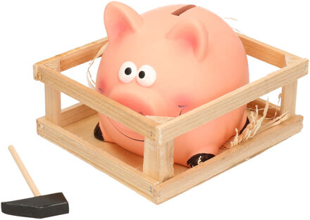 Out of the Blue Spaarpot - Spaarvarken - Keramisch - Met hamer - 12x14cm