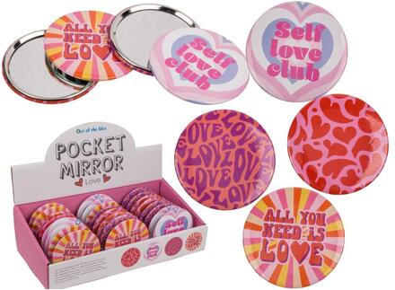 Out of the Blue Tasspiegeltje love 7,5x8cm verschillende