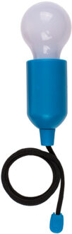 Out of the Blue Treklamp LED licht - kunststof - blauw - 15 cm - met koord van 90 cm