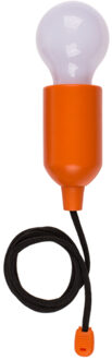Out of the Blue Treklamp LED licht - kunststof - oranje - 15 cm - met koord van 90 cm