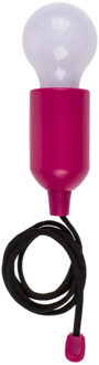 Out of the Blue Treklamp LED licht - kunststof - roze - 15 cm - met koord van 90 cm - Hanglampen