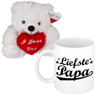 Out of the Blue Vaderdagcadeau - knuffelbeer en koffiemok - cadeau - liefste papa