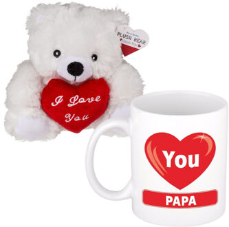 Out of the Blue Vaderdagcadeau - knuffelbeer en koffiemok - cadeau - love you papa - mokken