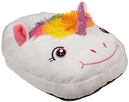 Out of the Blue voetenwarmer groot slof eenhoorn/unicorn - one size - 30 x 27 cm - dierensloffen - Voetenwarmers Wit