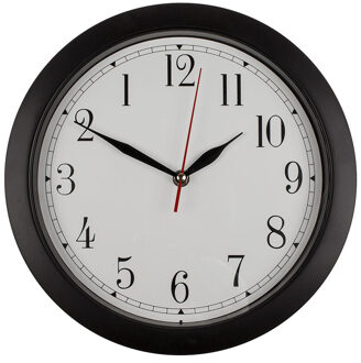 Out of the Blue Wandklok - omgekeerd - dia 29 cm - zwart/wit - kunststof