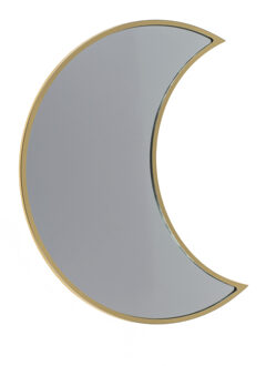 Out of the Blue Wandspiegel Halve Maan - metalen frame - goud - 25 x 11 cm - badkamer/toilet/gang