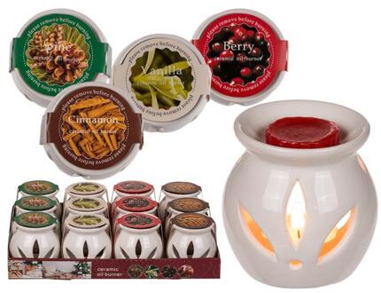 Out of the Blue Wax geurbrander porselein 7x8cm wit