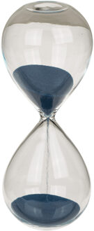 Out of the Blue Zandloper 5 minuten - blauw zand - 12,5 cm - van glas - Decoratie of spel zandlopers