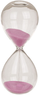 Out of the Blue Zandloper 5 minuten roze zand 12,5 cm van glas - Zandlopers Paars