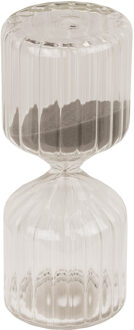 Out of the Blue Zandloper woondecoratie - glas - 13 x 6 cm - grijs zand