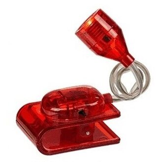 Out of the Red leeslampje - rood - op klem - 4 cm - incl batterijen