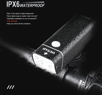 Outad 300Lm Fiets Front Light Fiets Zaklamp Zaklamp 4 Modi Ipx6 Waterdichte Usb Opladen Veiligheid Licht Met Beugel