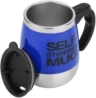 Outad 450Ml Roestvrij Zelf Roeren Mok Auto Mixing Drinken Thee Koffie Cup Kantoor Thuis Blauw