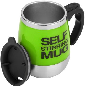 Outad 450Ml Roestvrij Zelf Roeren Mok Auto Mixing Drinken Thee Koffie Cup Kantoor Thuis groen