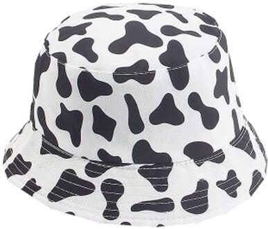Outdoor Activiteiten Reizen Hoed Mode Omkeerbaar Zwart Wit Koe Patroon Emmer Hoeden Visser Caps Voor Vrouwen Gorras Zomer