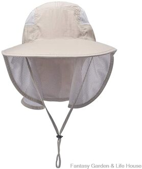Outdoor Activiteiten Uv-bescherming Zonnehoed Met Hals Protector Sport En Leisure Visser Hoed Dames Sjaal Zonnebrandcrème Zonnehoed licht grijs