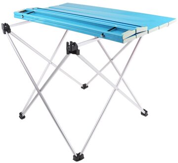 Outdoor Aluminium Opvouwbare Picknick Camping Desk Tafel Ultralight Compact Formaat Met Opslag Pouch blauw 56.5x40.5x41cm