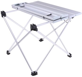 Outdoor Aluminium Opvouwbare Picknick Camping Desk Tafel Ultralight Compact Formaat Met Opslag Pouch zilver 39.5x35x32cm