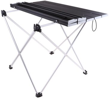 Outdoor Aluminium Opvouwbare Picknick Camping Desk Tafel Ultralight Compact Formaat Met Opslag Pouch zwart 56.5x40.5x41c