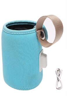 Outdoor Baby Fles Thermostaat Tas Draagbare Intelligente Melk Verwarming Tool Isolatie Cover Draagbare USB Verwarming Isolatie Cover blauw